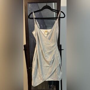 ELH Studio Elegant Silver Wrap Top